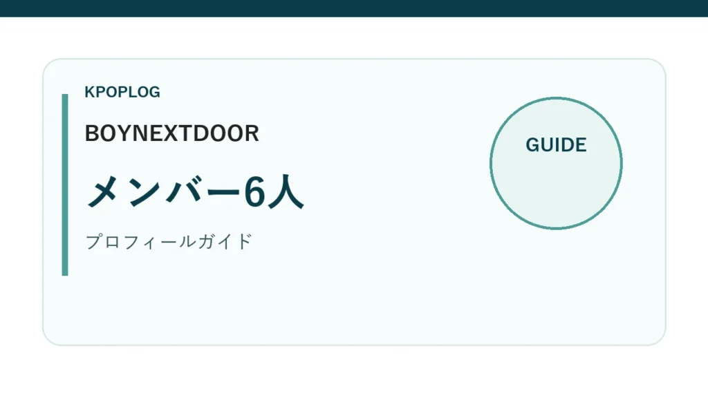 BOYNEXTDOORメンバー6人の年齢とプロフィールを紹介するKPOPLOGオリジナルアイキャッチ